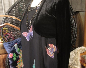 90s Vintage Shrug Black Velvet Bolero 90s Black Shrug Short Cropped Velvet Silver Knit Jacket M Etsy Canada