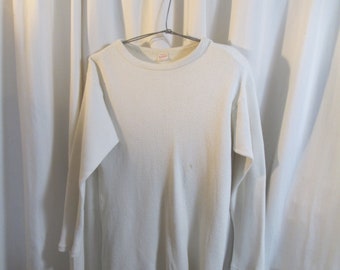 T-shirt Thermique Homme Cascade Sport - Vintage 90s - XL - Ivoire - Made In USA