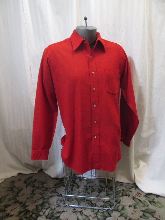 Vintage Pendleton Shirt Wool 70s One pocket Shirt… - image 3