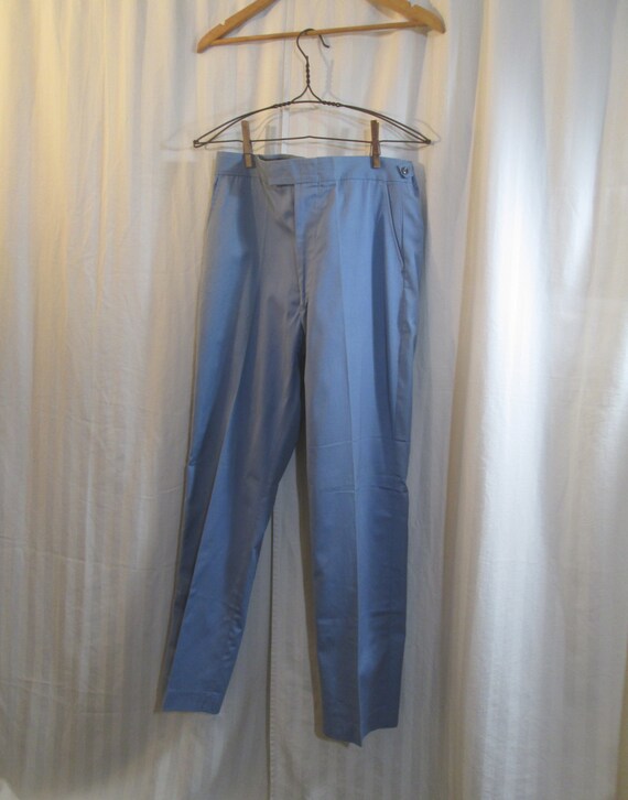 Vintage Penneys 60s Trousers NOS Blue slim cut ta… - image 3