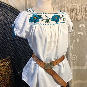 70s Mexican Blouse - Etsy