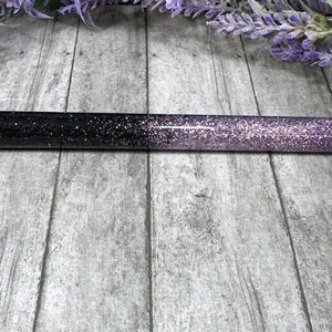 Handmade ombre Purple and Black glitter pen with free refill