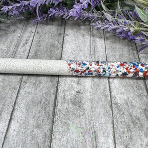 Handmade Red White and Blue Patriotic Ombre glitter pen with free refill 2