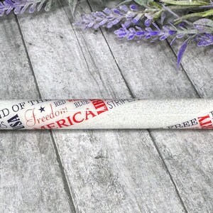 Handmade United States patriotic Washi Tape glitter pen with free refill