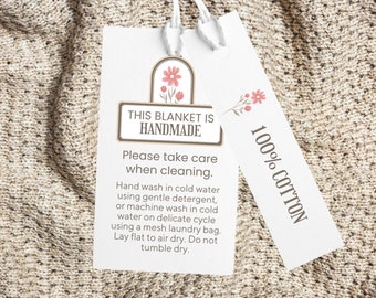 Knit Blanket Care Card: Crochet Washing Instructions (Digital Download)