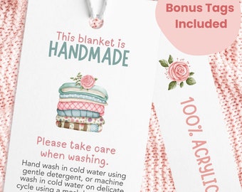 Handmade Blanket Care Tags: Quilt & Knit Instructions (Digital Download)