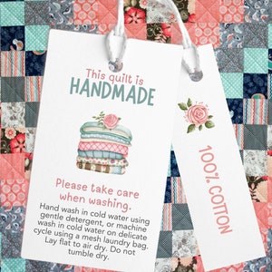 Handgefertigte Pflege Tags für Decken - Quilt Pflege Karte - Pflege Anhänger für Häkeldecke - Baby Decke Pflege Anhänger - Strickdecke Pflege Anhänger - Quilt Pflege Anhänger