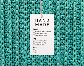 Handmade Product Care Card: Wash & Dry Instructions (Digital Download)