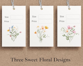 Etiquetas de precio florales para productos artesanales: Etiquetas de venta para ferias de artesanía (descarga instantánea e imprimible)