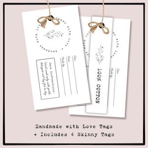 Handmade With Love Tags: Craft Fair Price & Care Instructions (PDF)