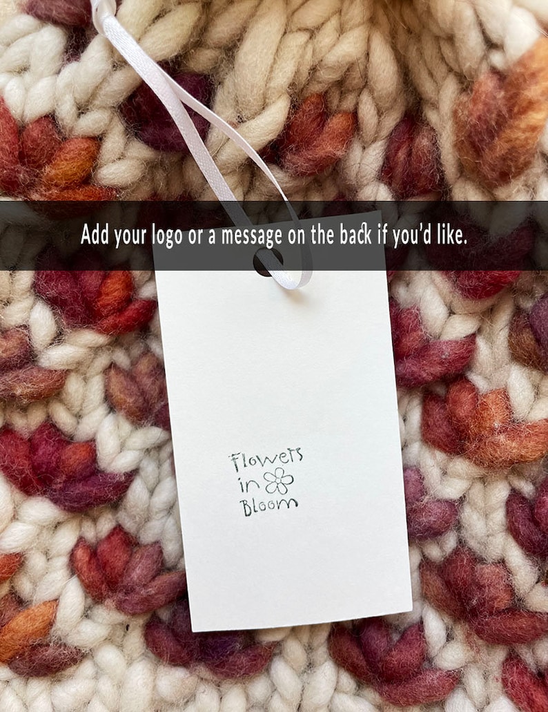 Blank back Printable Care Cards for Handmade Knits - Washing Instructions for Crochet Hats - Care Tags for Knit Hats - Printable Spot Clean Only Cards - Handmade with Love Hang Tag for Knit Hat - Hang Tag for Crochet gift