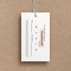 Printable Price Tags for Handmade Products - Hang Tags to Sell Knits - Craft Fair Price Tags - Size Tags Crochet - Crochet Price Tags Market