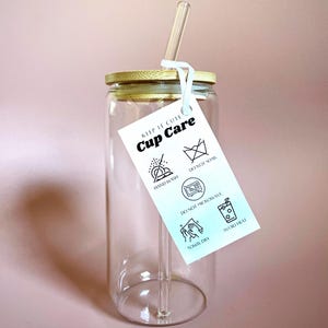 Cartões de cuidados com copos para copos e copos impressos por sublimação - Instruções de lavagem para copos artesanais e canecas de cerâmica - Instruções de cuidados com copos