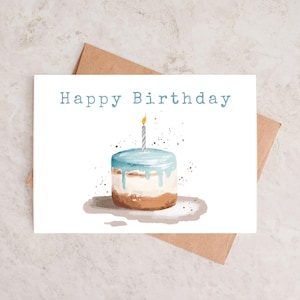 Printable Birthday Card: Modern Cake Design (PDF Download)