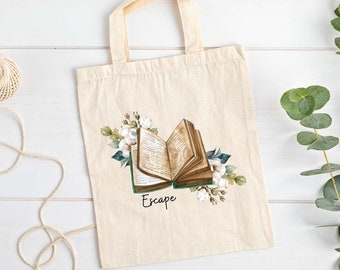 Book Tote Bag - Cute Bag for Book Lover - Library Tote Bag - Cute Canvas Market Tote