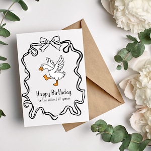 Silly Goose Bday Card Printable - Funny Birthday Card Goose - DIY Printable Bday Card - Silly Goose Birthday Card - B-day card download diy