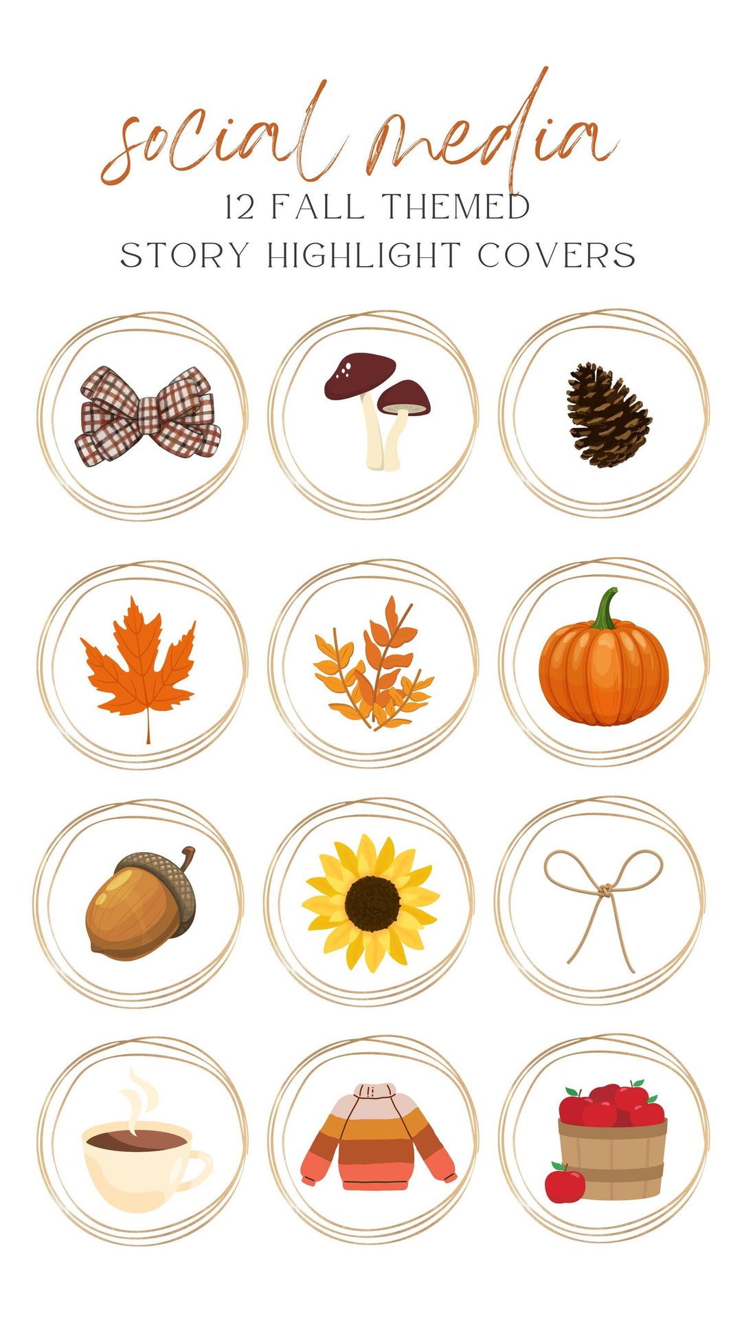 Fall Instagram Story Highlight Covers - Fall-themed IG Covers - Social ...