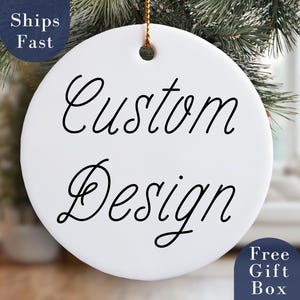 Custom Design Christmas Ornament Custom Ornament Personalized Text Logos Your Design Here Custom Ornament Text Color Personal Design