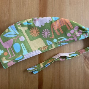 Surgical Scrub Cap - Safari in Green