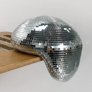 Shiny Silver Reflecting Mirror Helmet-Shaped Disco Ball - Party and Home Decor, Decorative Light Reflector