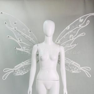 Ailes d'ange de fée blanche, accessoire de cosplay fée clochette, accessoire photo de mariée, déguisement festival EDC rave, Halloween, Noël