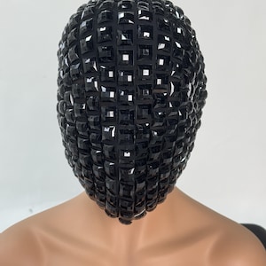 Black Jewel Full-Head Mask: Haute Couture Rave Masquerade
