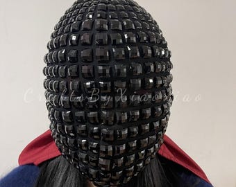 Black Jewel Full-Head Mask: Haute Couture Rave Masquerade