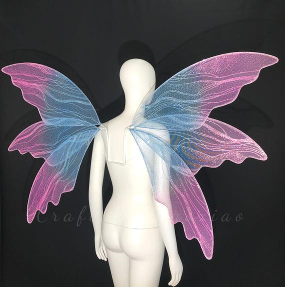 Dreamy Gradient Fairy Wings Anime Cosplay Costume Photo Prop