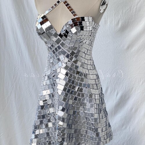mini chanel dress Women's Anvy A-line Boat Neck Chanel Mini Dress S/M/L White MEAN BLVD