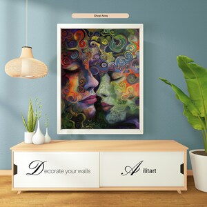 Digital Art Download: &quot;Colorful Whispers&quot; - High-quality JPEG for printing in various sizes. Perfect for home decor or as a unique gift.