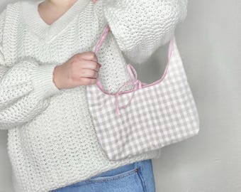 Handmade Cotton Shoulder Bag| Gift for Her| Crescent Bag| Everyday Purse| Hobo Bag