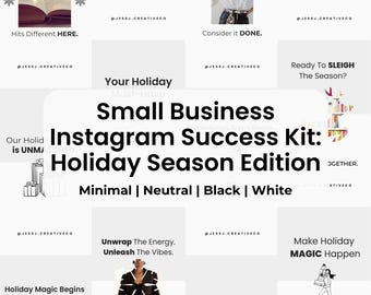 Plantillas de Instagram para la temporada festiva / Minimalista / Neutral / Blanco y negro / Negocios / Plantillas Canva / Publicaciones de Instagram / Historias de Instagram