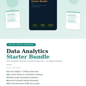 Datenanalytik-Starter-Bundle – 90-Tage-Plan für die Personalverfolgbarkeit (Querformat, Excel, Python & Portfolio)