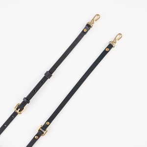 Black Leather Phone Strap – Handmade Crossbody Necklace, Naturally Dyed, Free USA Shipping, N247