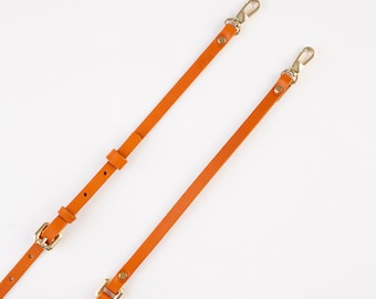 Correa para teléfono de piel color coñac: collar artesanal, cordón ajustable para llevar cruzado, teñido natural, fabricado en Estambul, N244