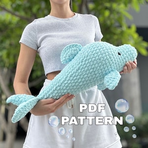 Giant Dolphin Crochet Pattern, Dolphin Amigurumi Pattern in English, Sea Animal Crochet Pattern, Crochet Pattern Sea Creature Amigurumi