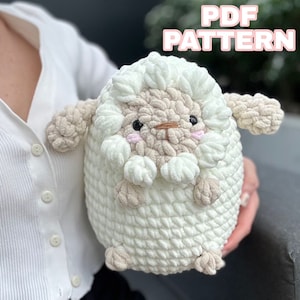Plush Sheep Crochet Pattern, Big Lamb Amigurumi Crochet Pattern in English, Easy Sheep Crochet Pattern Low Sew