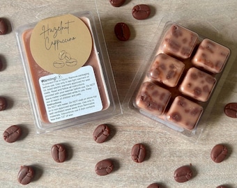 Hazelnut Cappuccino Soy Wax Melts – Coffeehouse Scent, Roasted Vanilla Coconut Cream Aroma