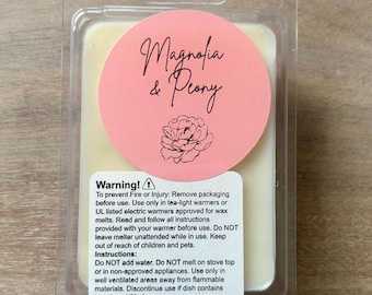 Magnolia & Peony Soy Wax Melt Cubes - Floral Home Fragrance Cubes