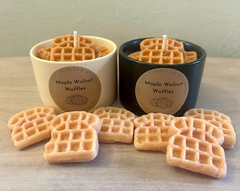 Maple Waffle Soy Candle with Waffle Wax Embeds – Cozy Breakfast Bakery Scent