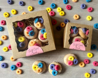Fruity Cereal Crunch Donut Wax Melts, Bakery Gift Box, Sweet Milk Scented Soy