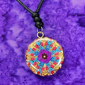 Mandala Copper Orgonite Pendant