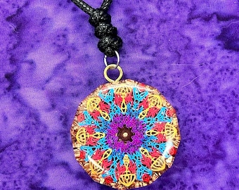 Mandala Copper Orgonite Pendant