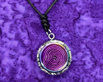 Purple Aluminum Orgonite Pendant