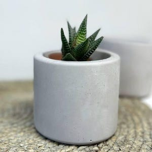 Concrete Mini Planter Pot for Succulents or Cacti – Handmade Small Cement Plant Pot – Modern Minimalist Home Decor