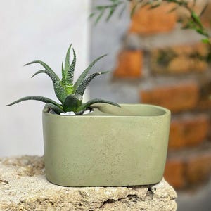 Concrete Pen Holder | Minimalist Desk Organizer | Double Cup Storage for Pens, Pencils & Brushes | Modern Office Decor
