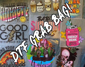 Mystery Bag DTF Transfers l DTF Print, Mystery Pack Bundle, DTF Transfer Ready For Press, Dtf Bundle, Heat Transfer, Mystery Bundle,