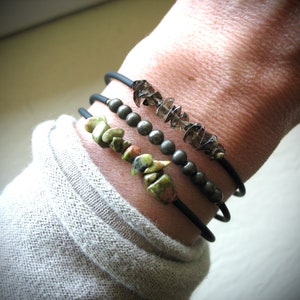 Unakite Bracelet, Unakite Stone Cuff Bracelet, Handmade Gemstone Unakite Jewelry, Stone Bracelet image 4