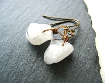 Tourmalinated Quartz Earrings, Tourmalinated Quartz, Tourmalinated Quartz Jewelry, Handmade Jewelry, Quartz Jewelry, Quartz Earrings