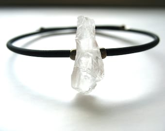 Quartz Bracelet, Quartz Jewelry, Quartz Crystal, Gemstone Jewelry, Quartz, Stone Bracelet, Made in USA